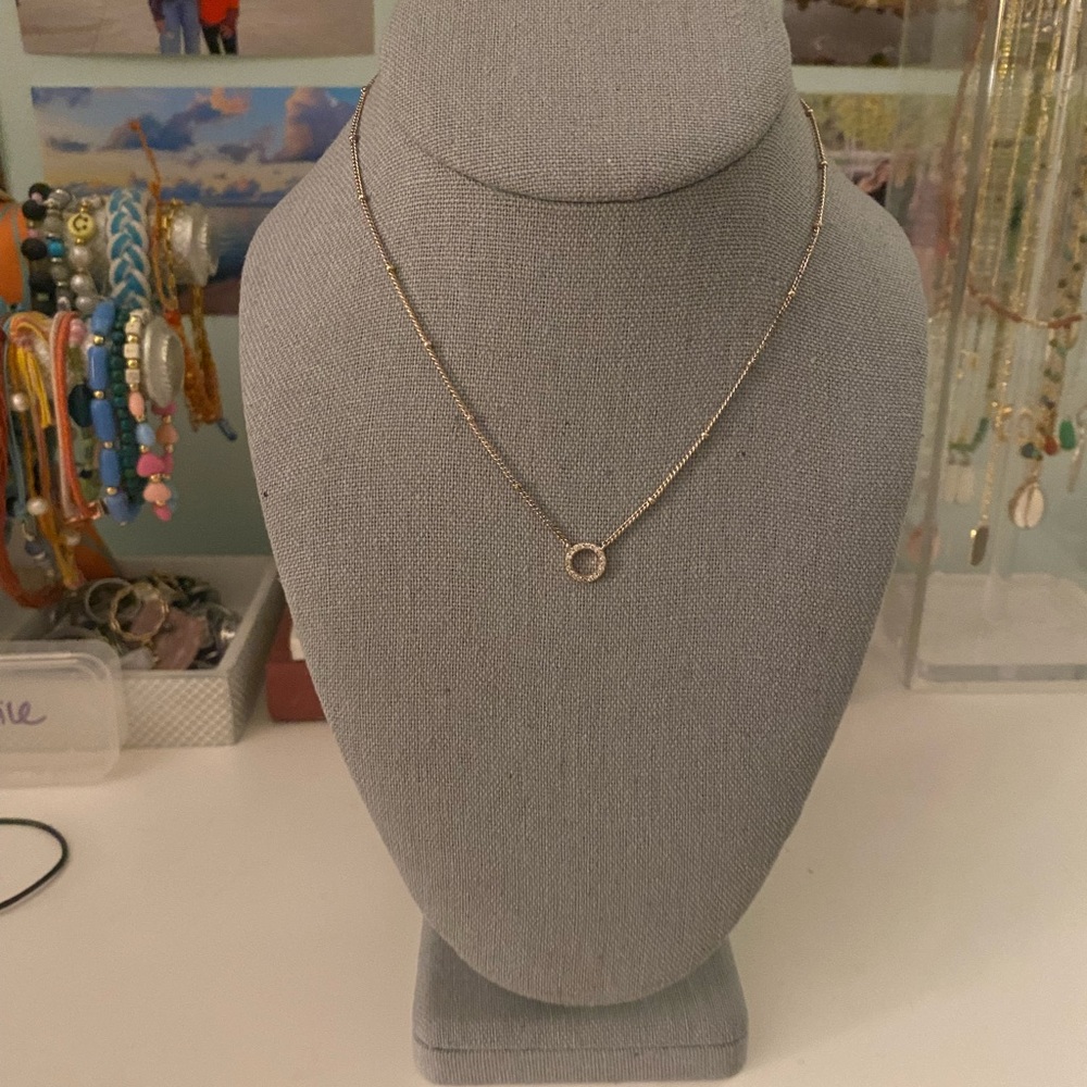 Francesca’s rose gold circle necklace
